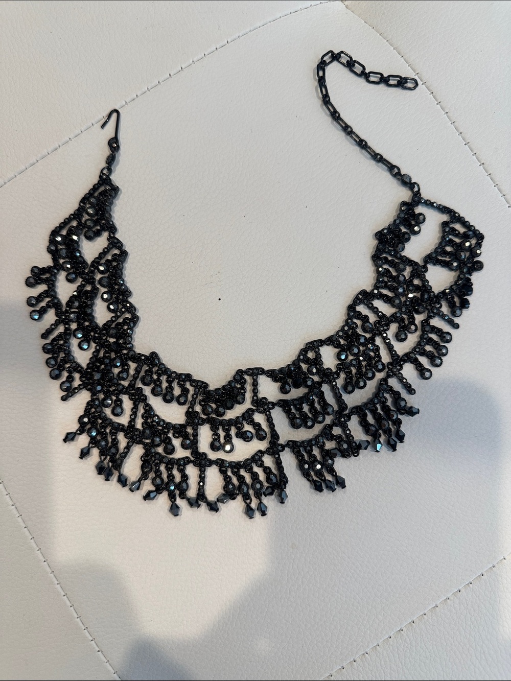 Black Beaded Statement Necklace - Women Jewelry